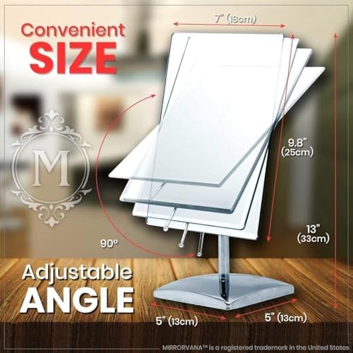 Mirrorvana Large Adjustable Desk Mirror with Stand