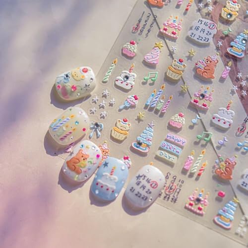 Cute 3D Animal Nail Stickers for Women DIY Manicure