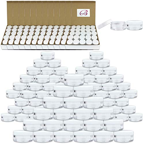 2000 Pcs Beauticom 5G5mL Clear Jars with White Lids