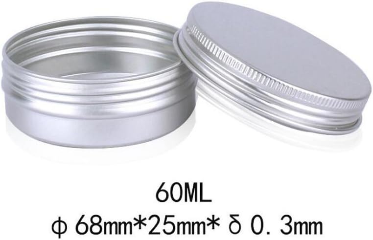 12PCS 2oz Silver Aluminum Cosmetic Sample Tins with Screw Lids