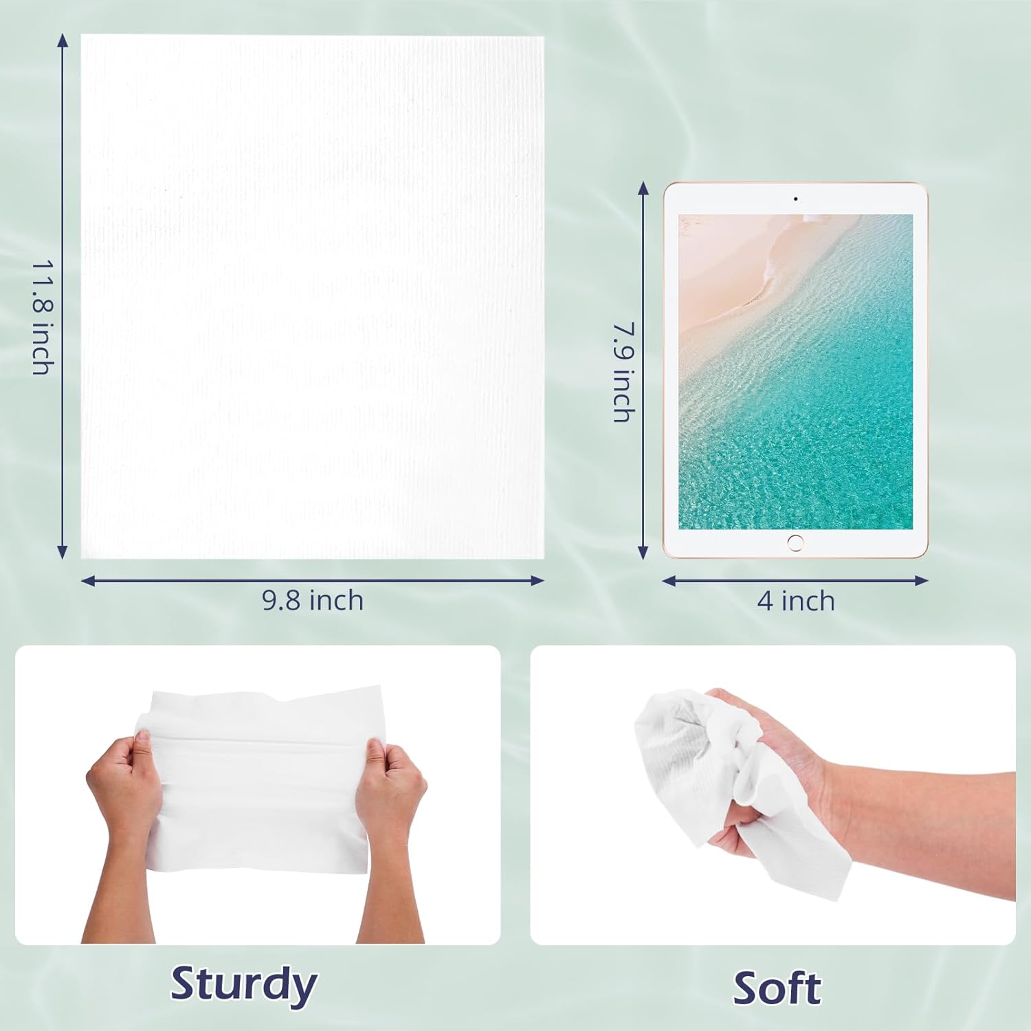 Disposable Face Towel 12x10 100 Cotton 320 Count 4 Pack