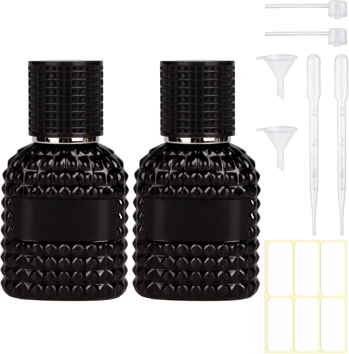 2 Pack Refillable Spray Perfume Bottles 30ML Glass Travel Cologne Atomizer