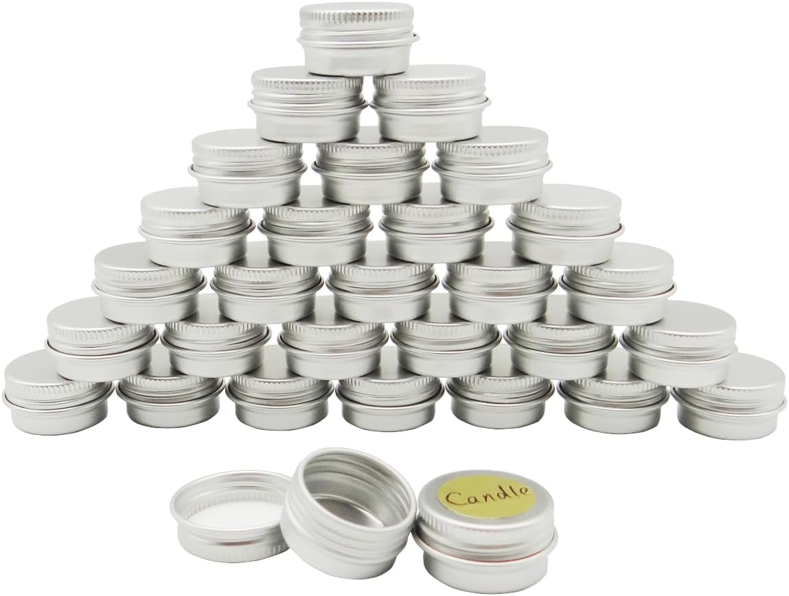 30 Pack 5ml Round Lip Balm Tins with Screw Lid