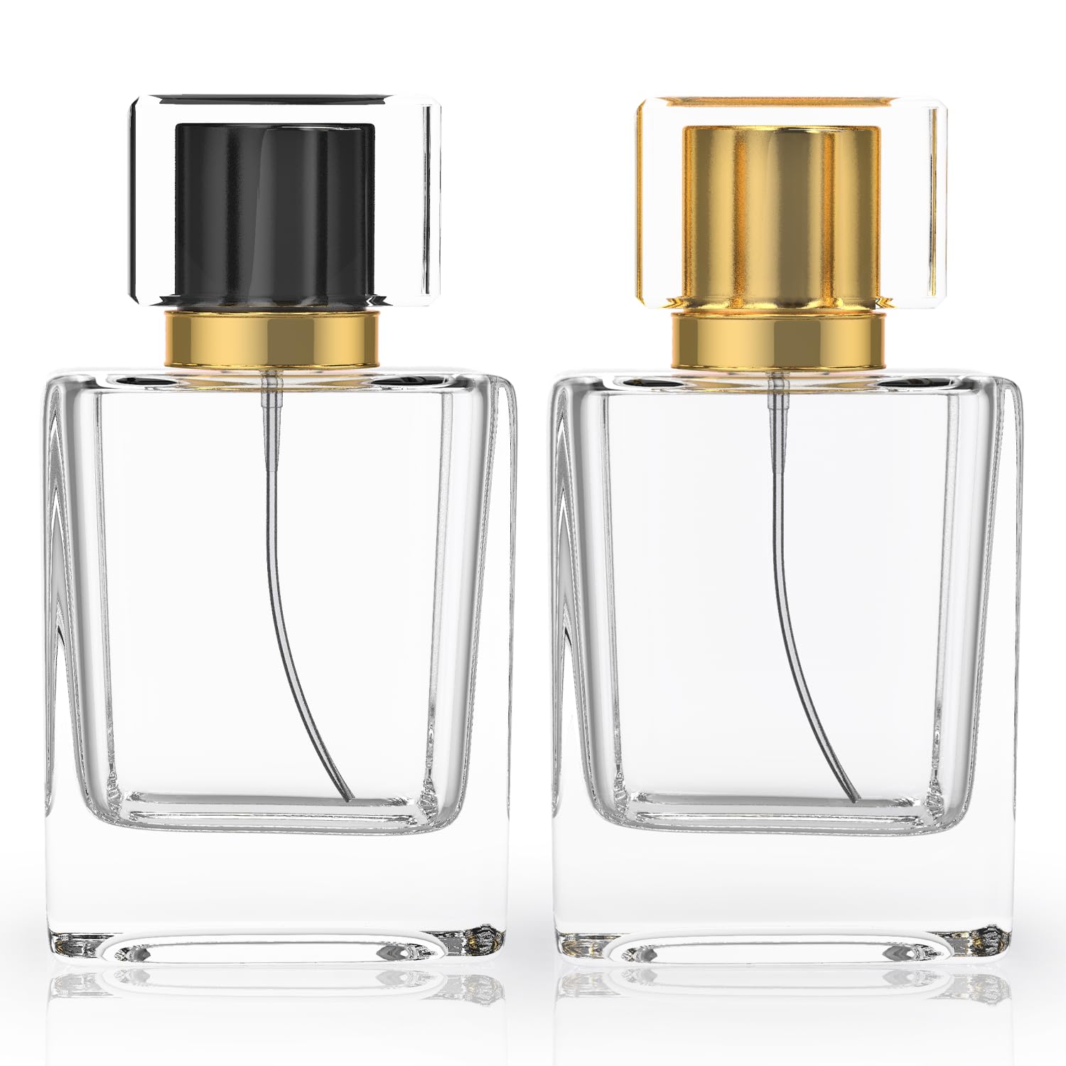 Refillable Perfume Bottle 2 Pack Glass Spray Bottle 50ml 17oz