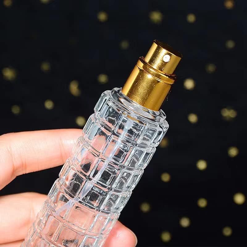 Enslz Refillable Glass Perfume Spray Bottle 1 Ounce Gold