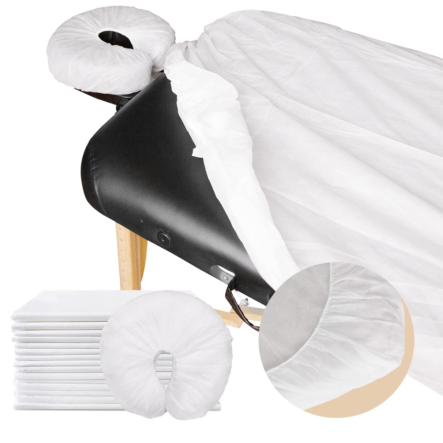 60 Pcs Disposable Fitted Massage Table Sheet Set