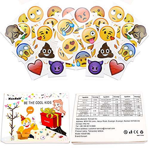 Konsait 160pcs 2inch Emoticon Temporary Tattoos