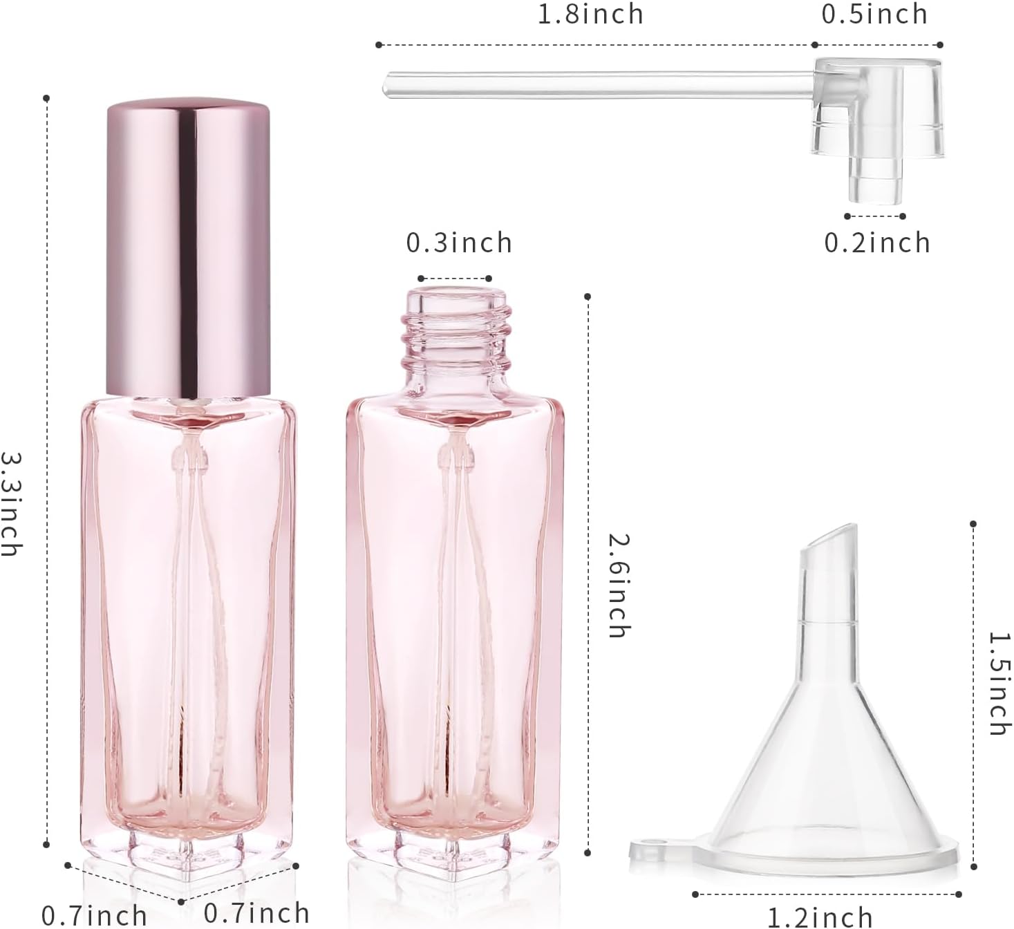 YOCASII Refillable Glass Travel Perfume Bottles 4PCS 10ml