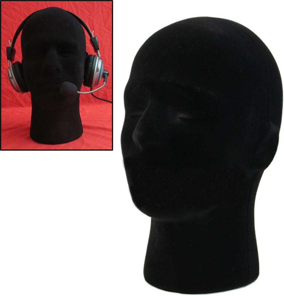 Black Foam Wig Head Stand Display Mannequin for VR Headset Mount