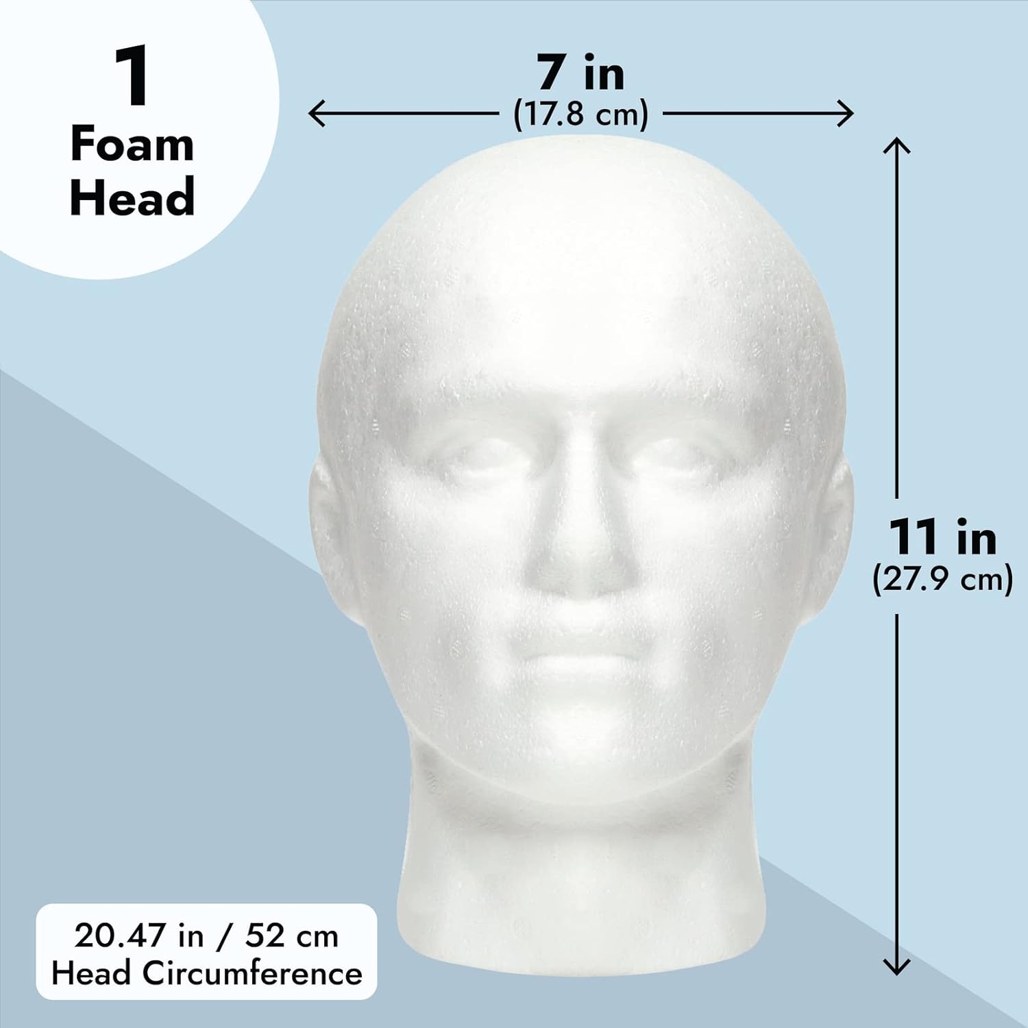 Juvale Foam Head Mannequin for Wigs Hats Masks