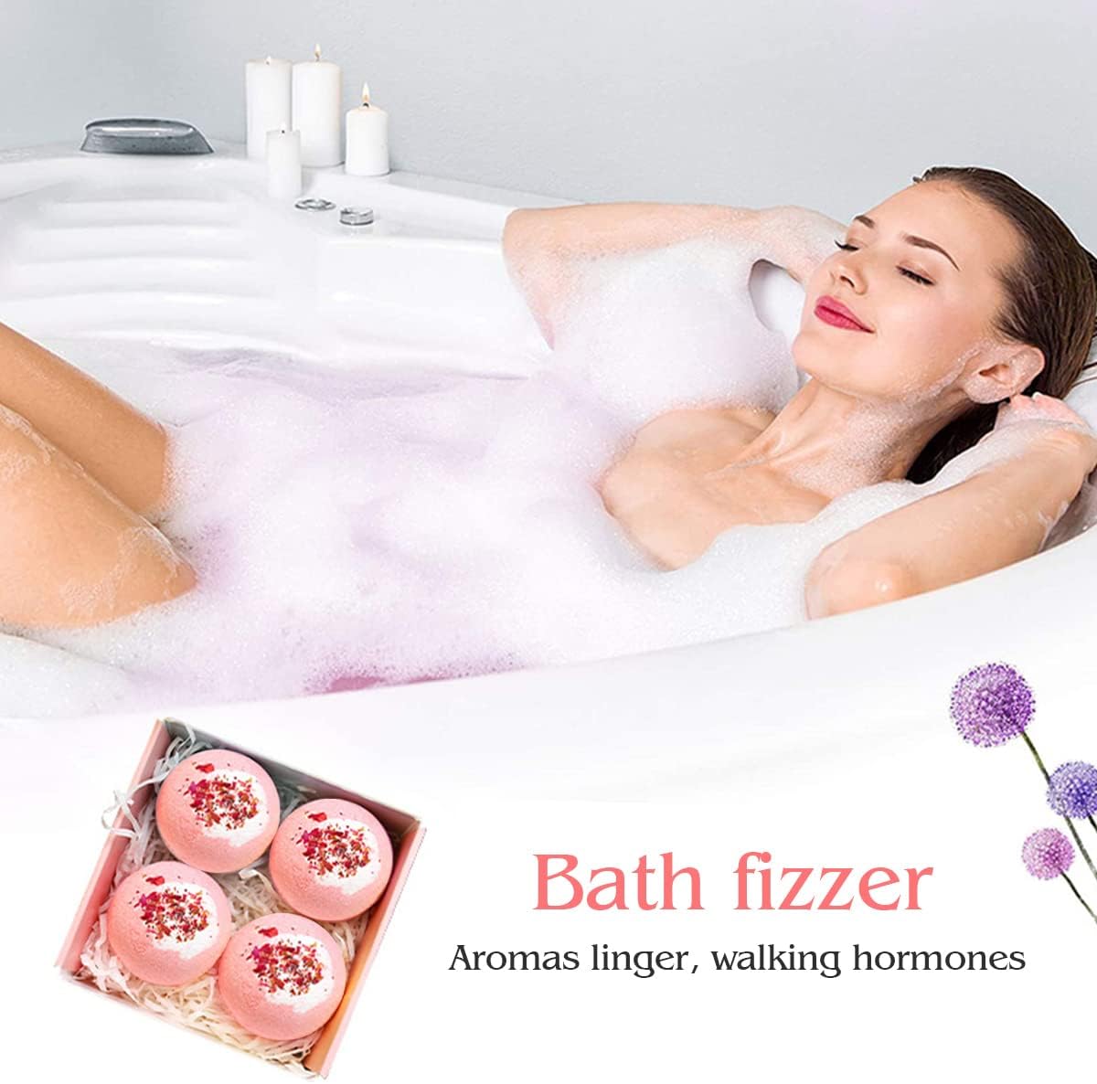 Kastu Dried Flower Bath Bombs 4-Pack Gift Set