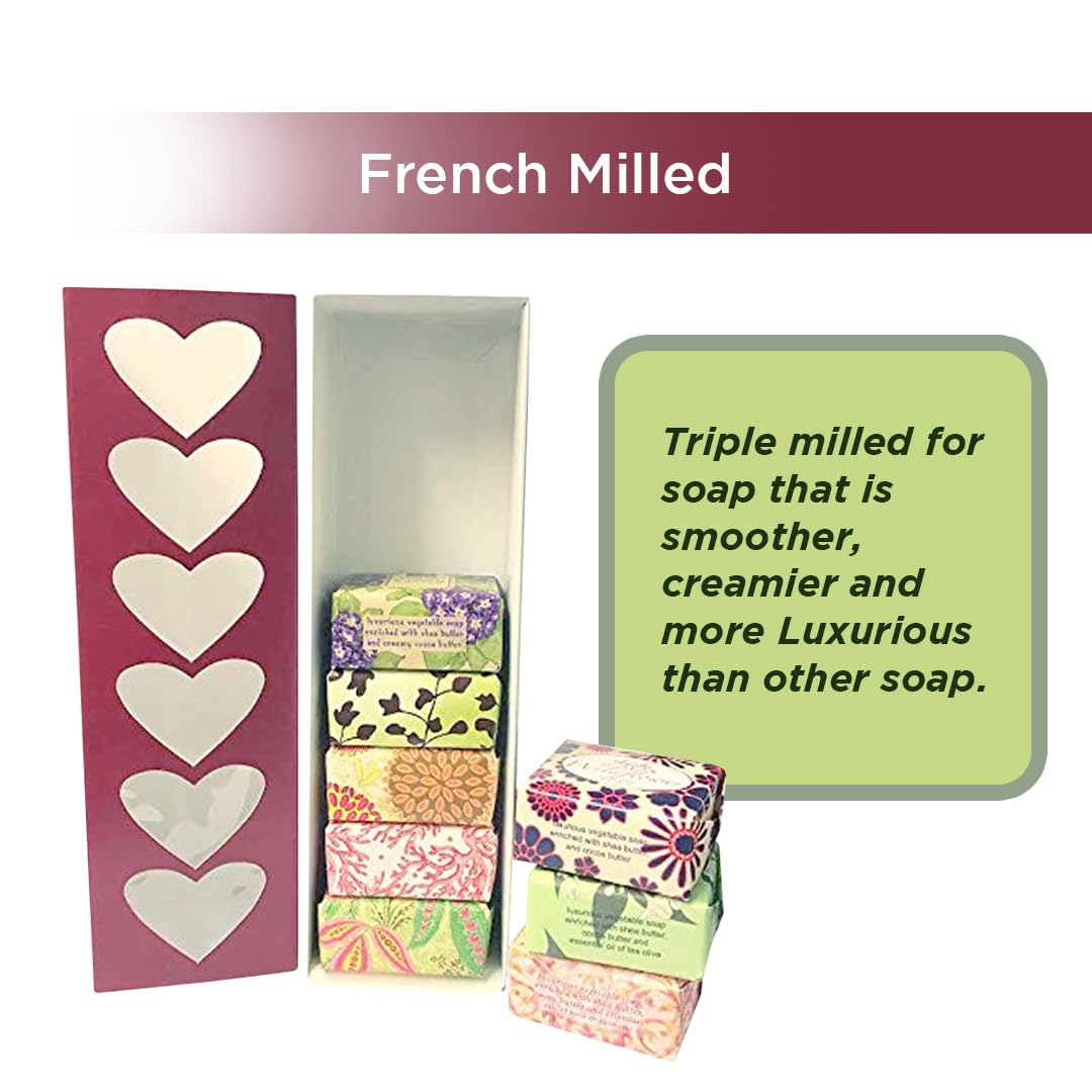 French Milled Botanical Soap Set of 9 - Valentines Day