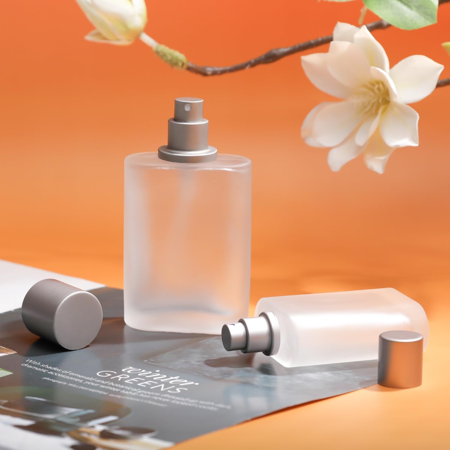 100ml Frosted Glass Spray Bottle with 3 Perfume Dispensers
