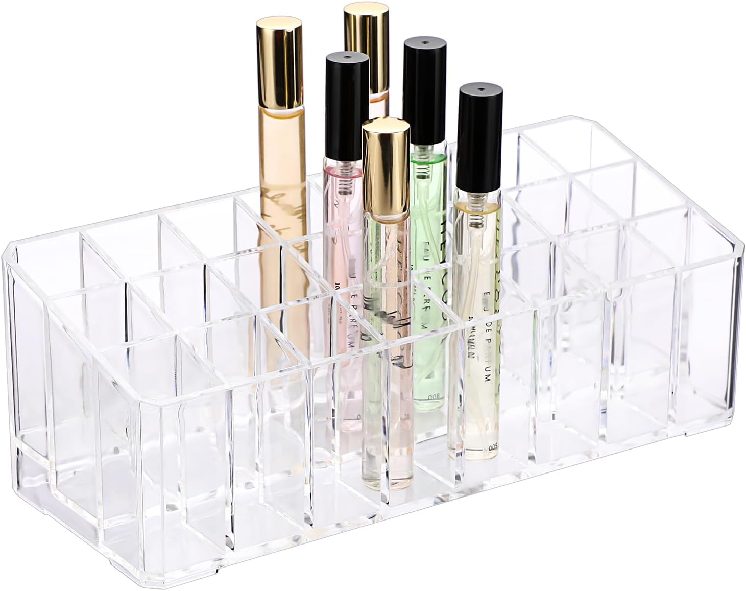 ELLDOO Rollerball Perfume Organizer 24 Space Clear Acrylic Display Case