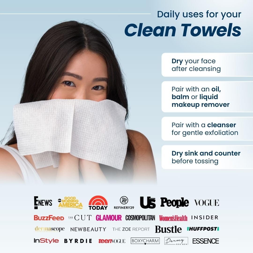 Clean Skin Club XL Face Towels 2 Pack 100 Ct