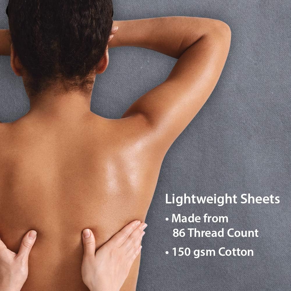 ForPro Premium Flannel 3-Piece Massage Sheet Set Cool Grey