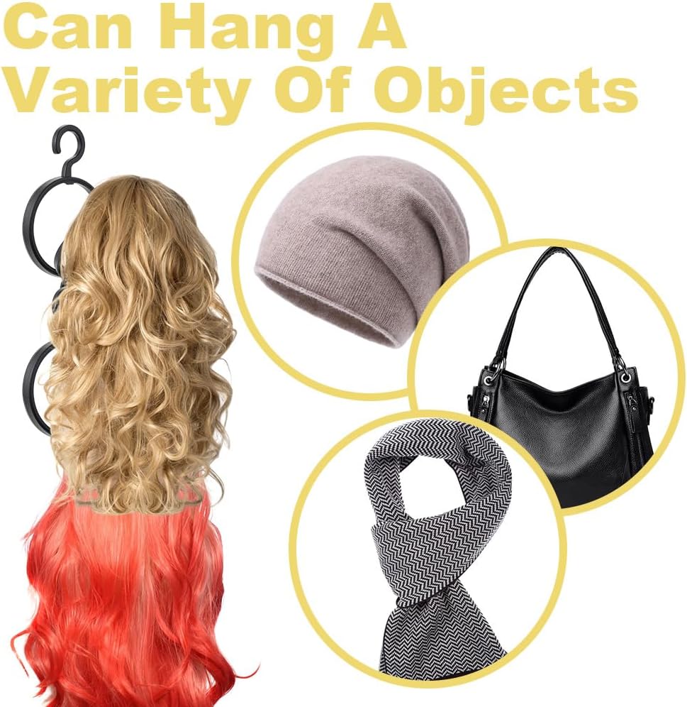 5 Pcs Foldable Wig Hangers with 5 Hooks Portable Wig Organizer Stand