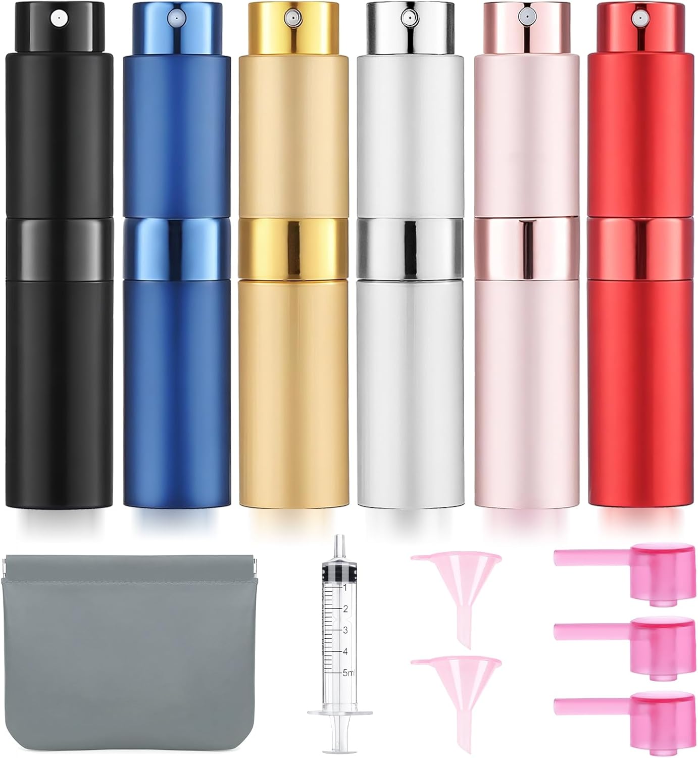 6 Pack 8ML Empty Perfume Atomizer for Refill Portable Spray Bottle