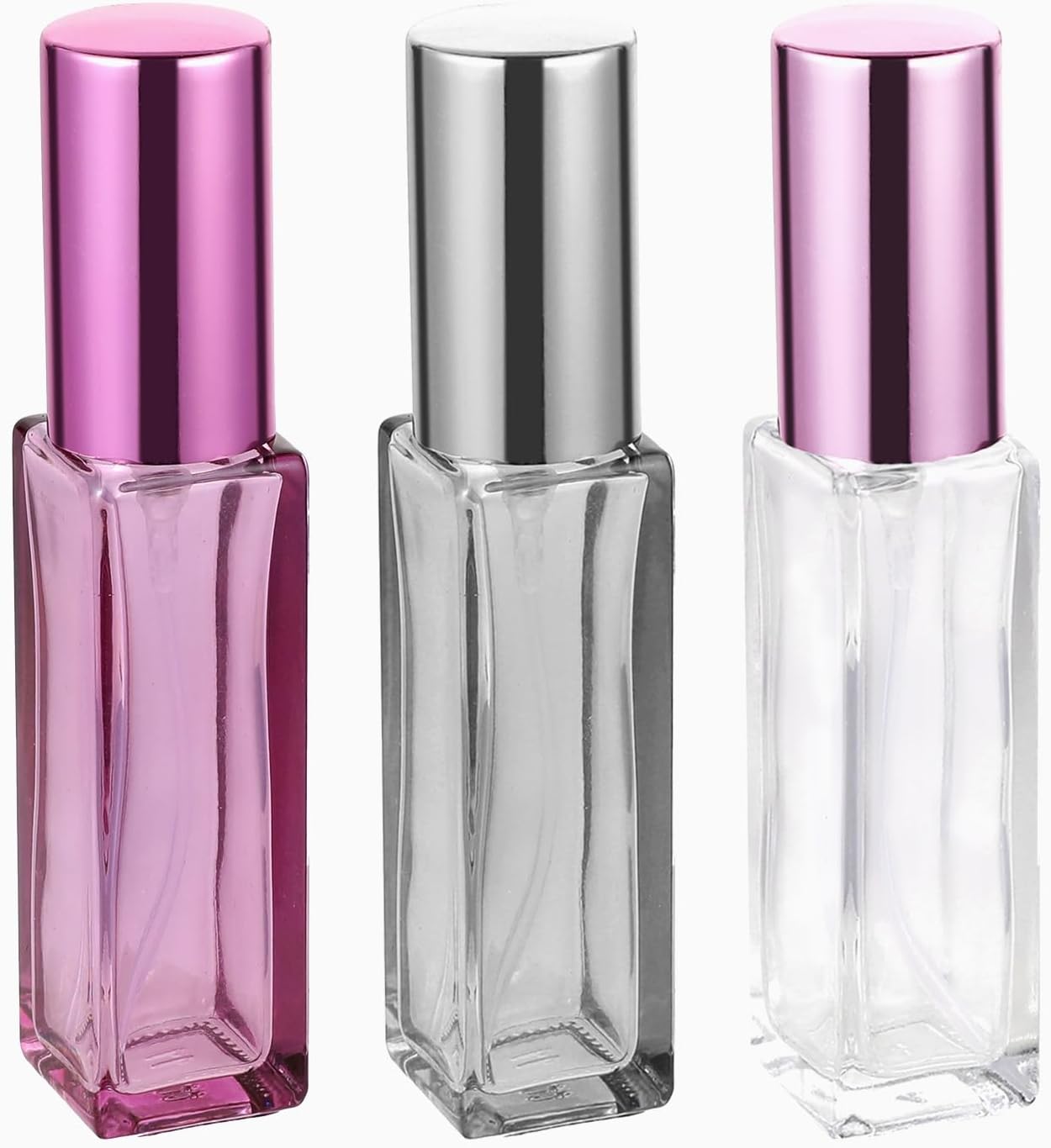 3 Pcs 10ML Glass Perfume Travel Refillable Bottles