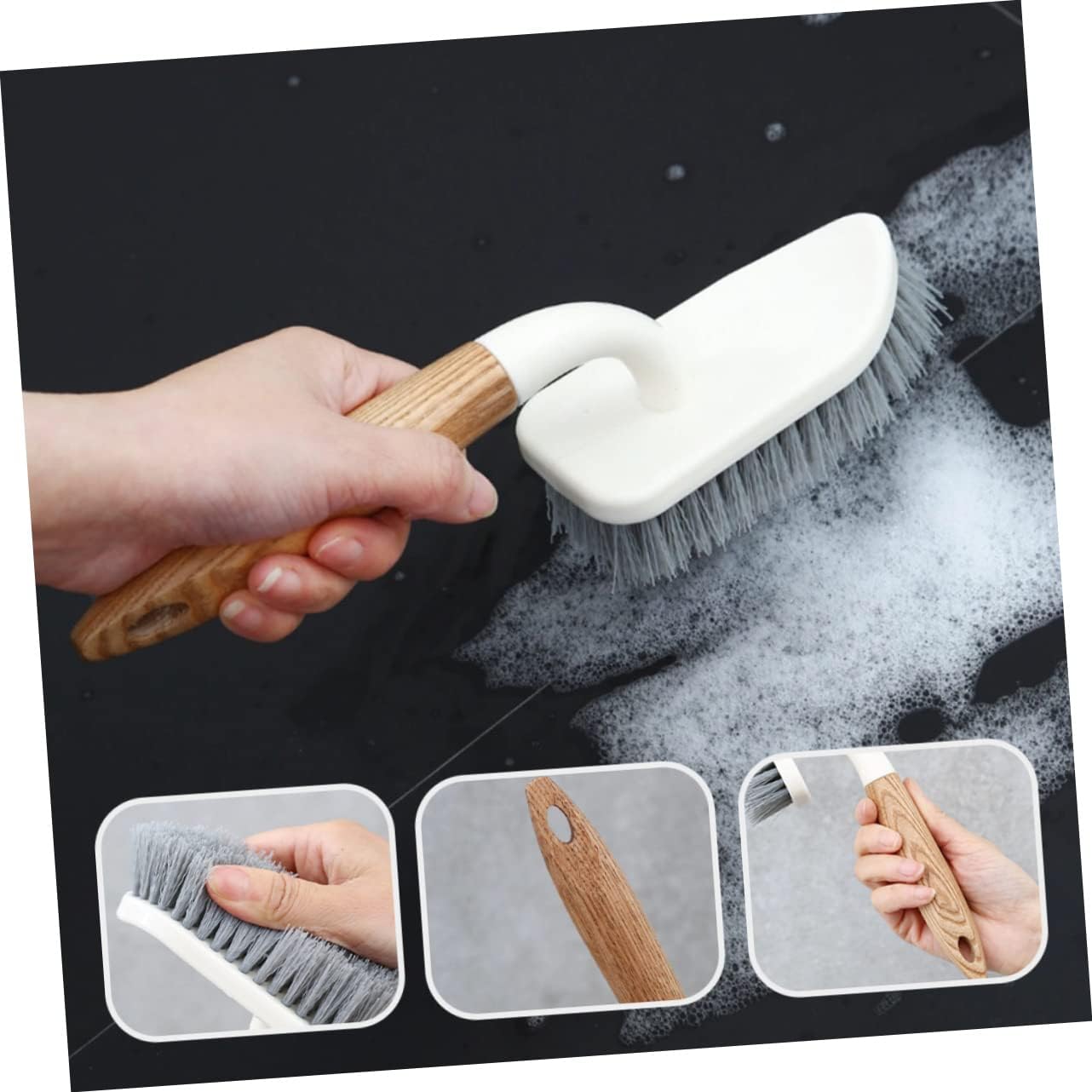2pcs Household Tough Bristle Cleaning Brush for Bathroom and Toilet