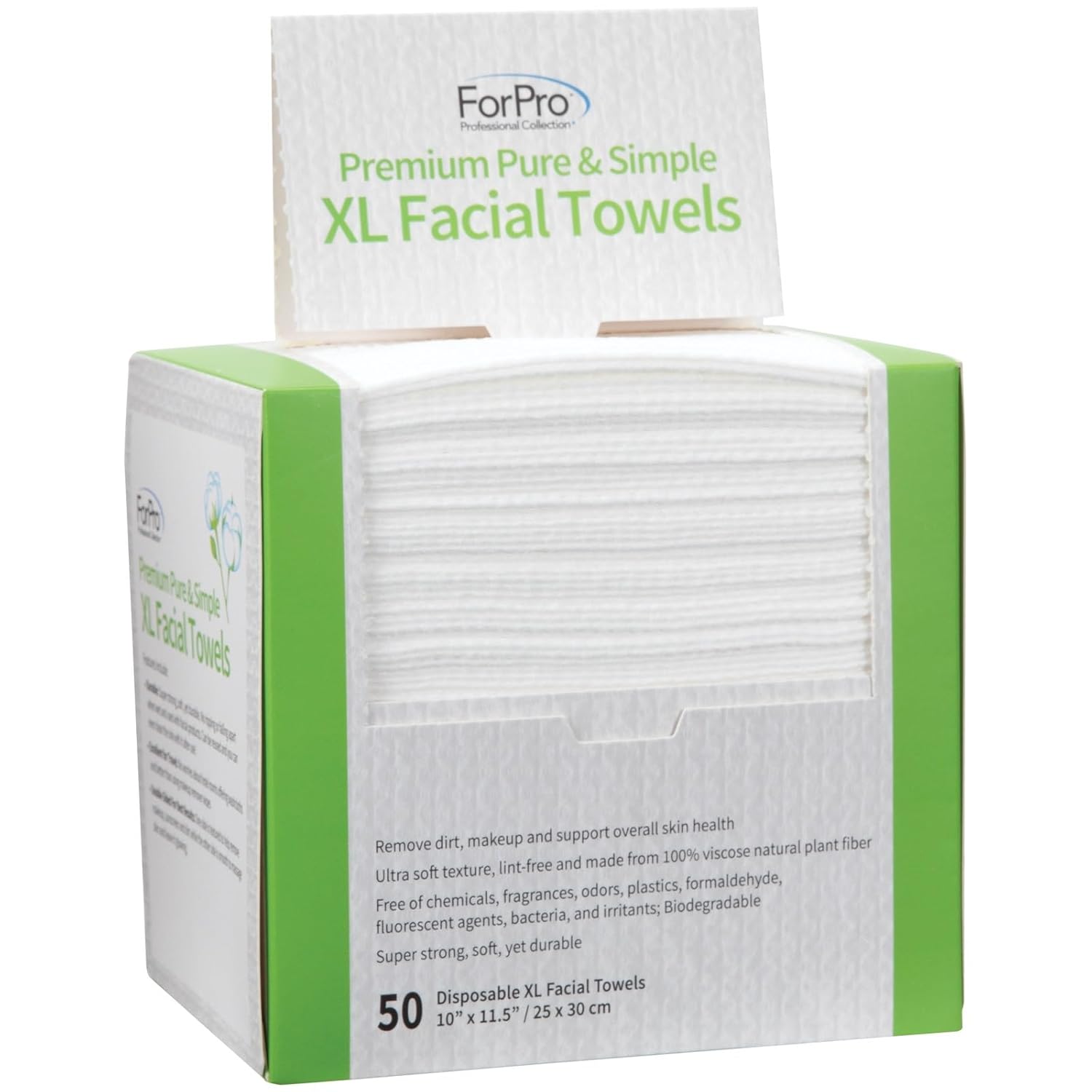 ForPro Premium Pure Simple XL Facial Towels 50 Count