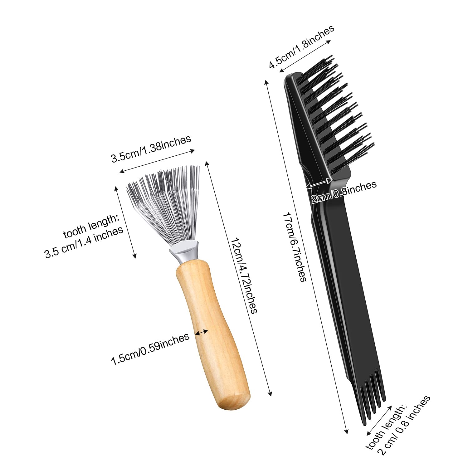 Boao Double-Ended Hair Brush Cleaner with Mini Rake