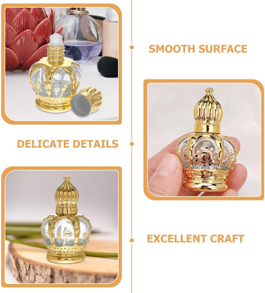 4PCS Small Glass Oil Bottles - Refillable Roller Bottles for Cosmetics and Travel