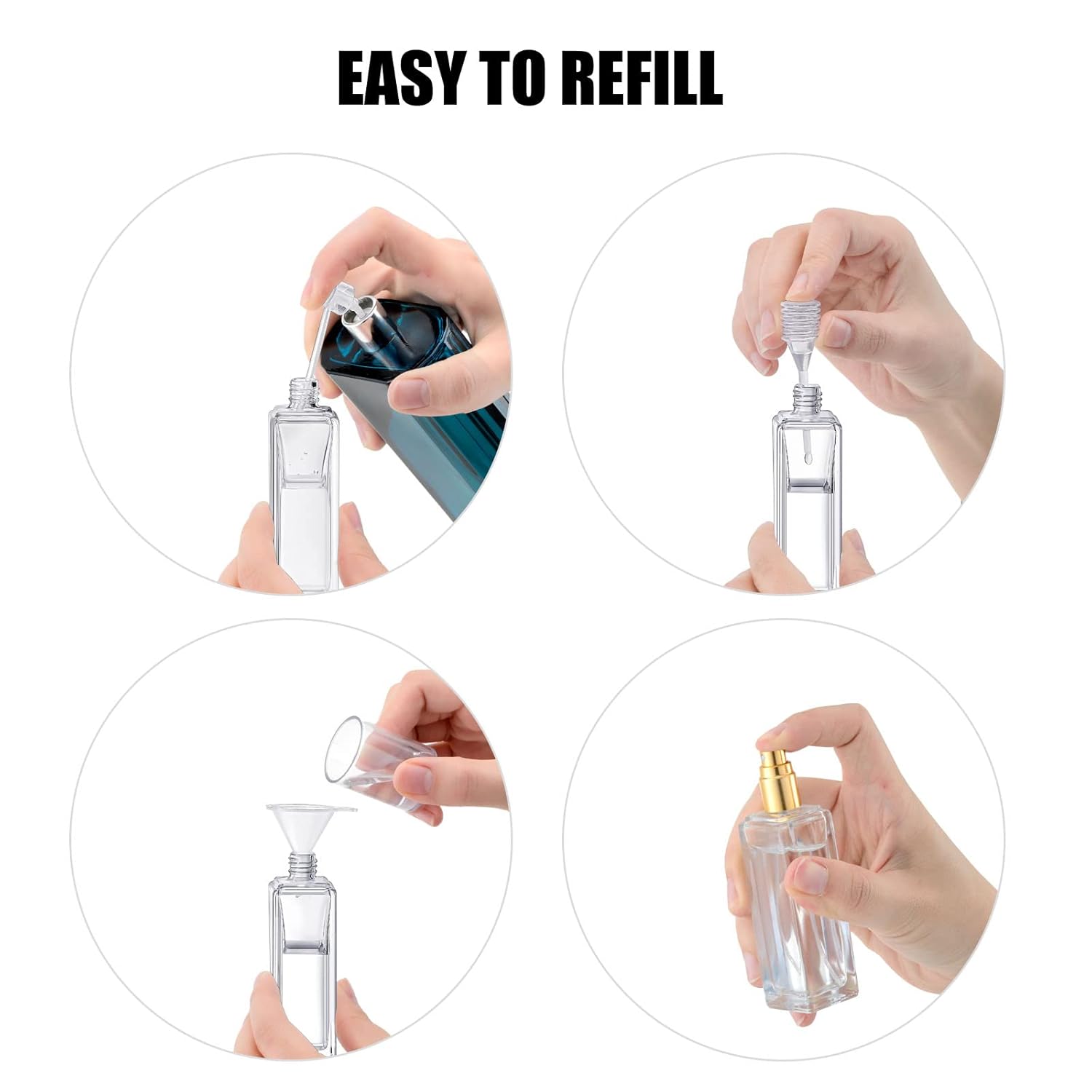 IRON BILL 30 ml Glass Spray Bottle 6 PCS Gold