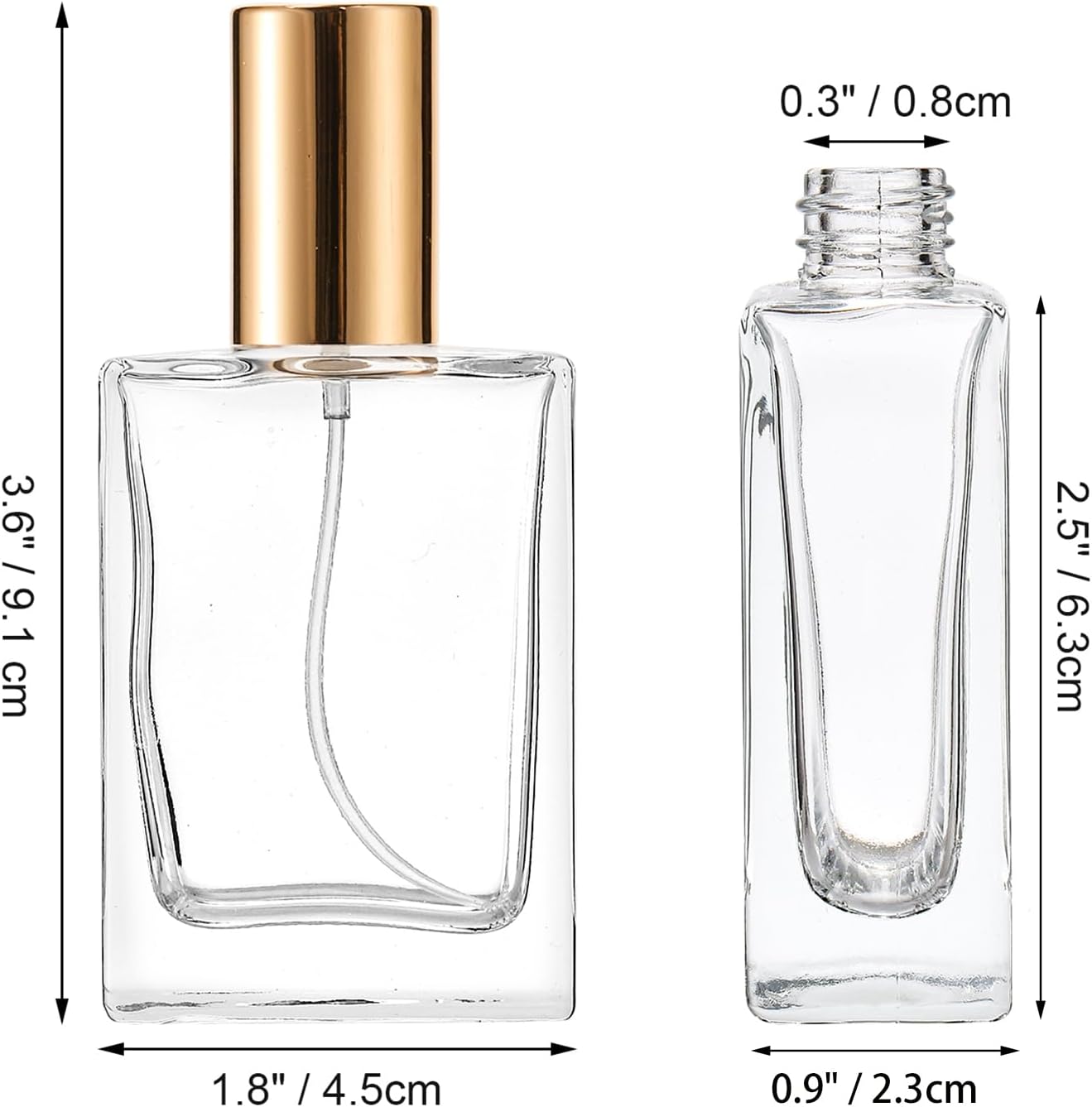 Foraineam 12-Pack Clear Glass Spray Bottles Refillable and Portable