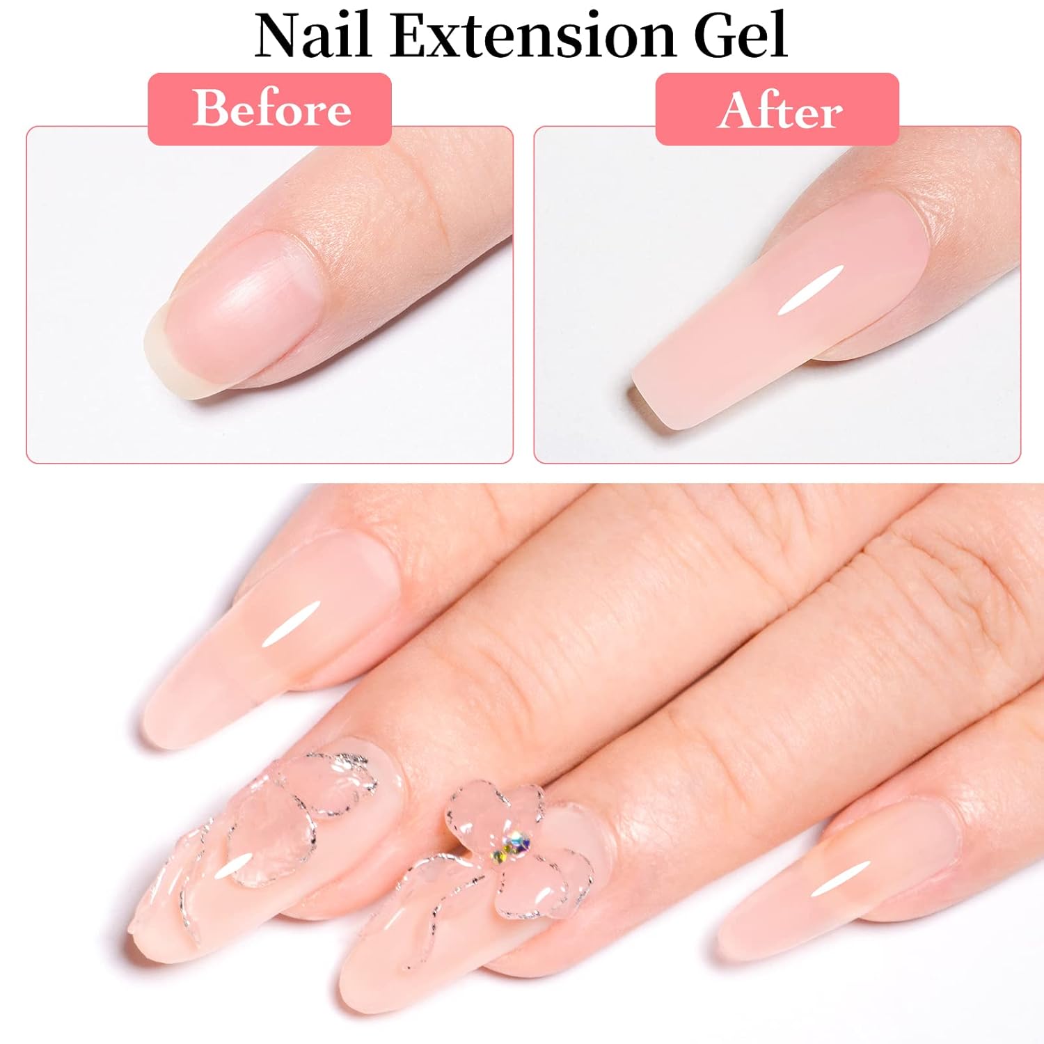 MEET ACROSS Solid Gel Builder Kit 2PCS with Mini Lamp