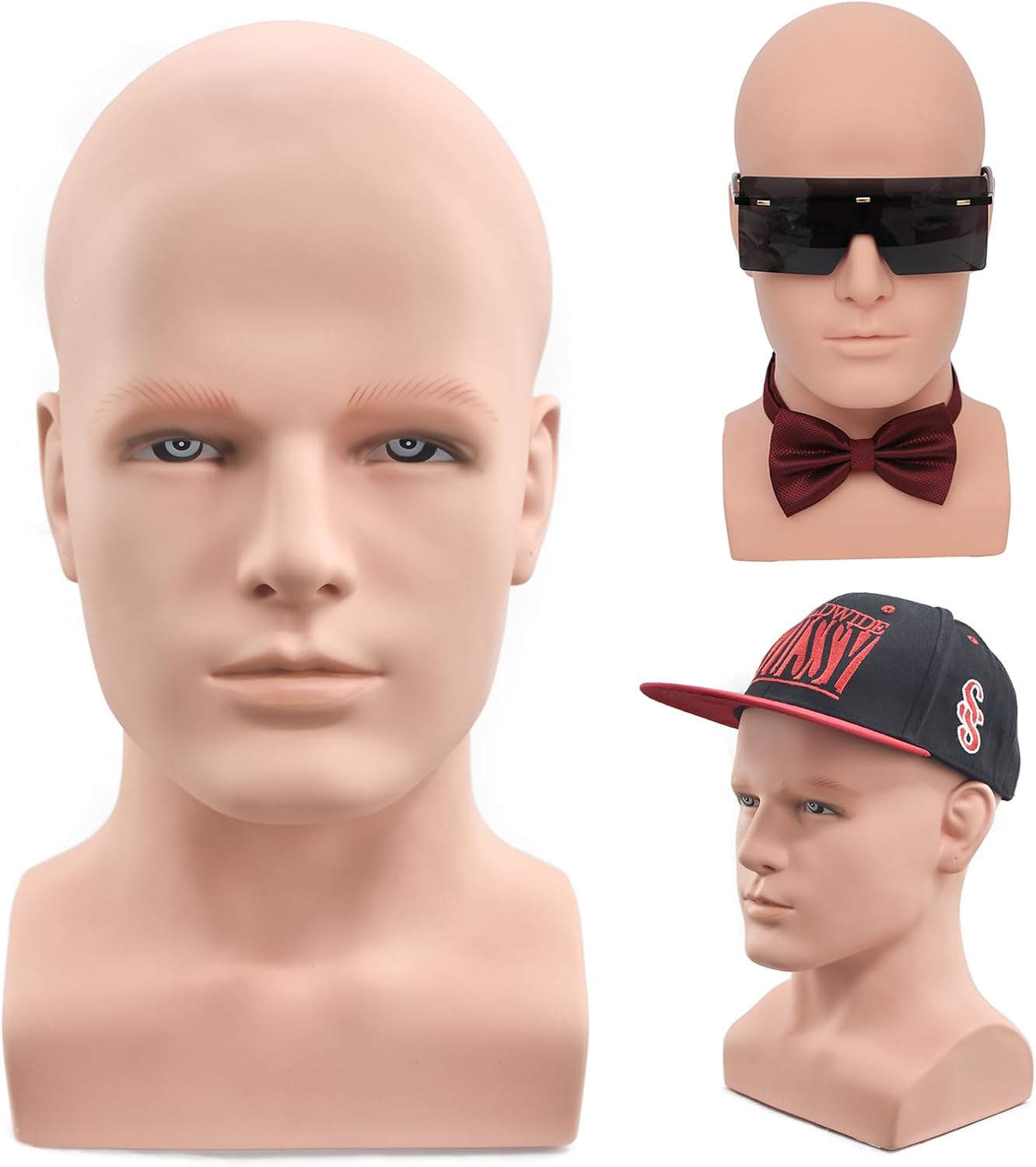 Professional PVC Male Mannequin Head for Display