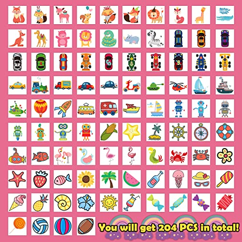 Partywind Kids Temporary Tattoos 204 PCS