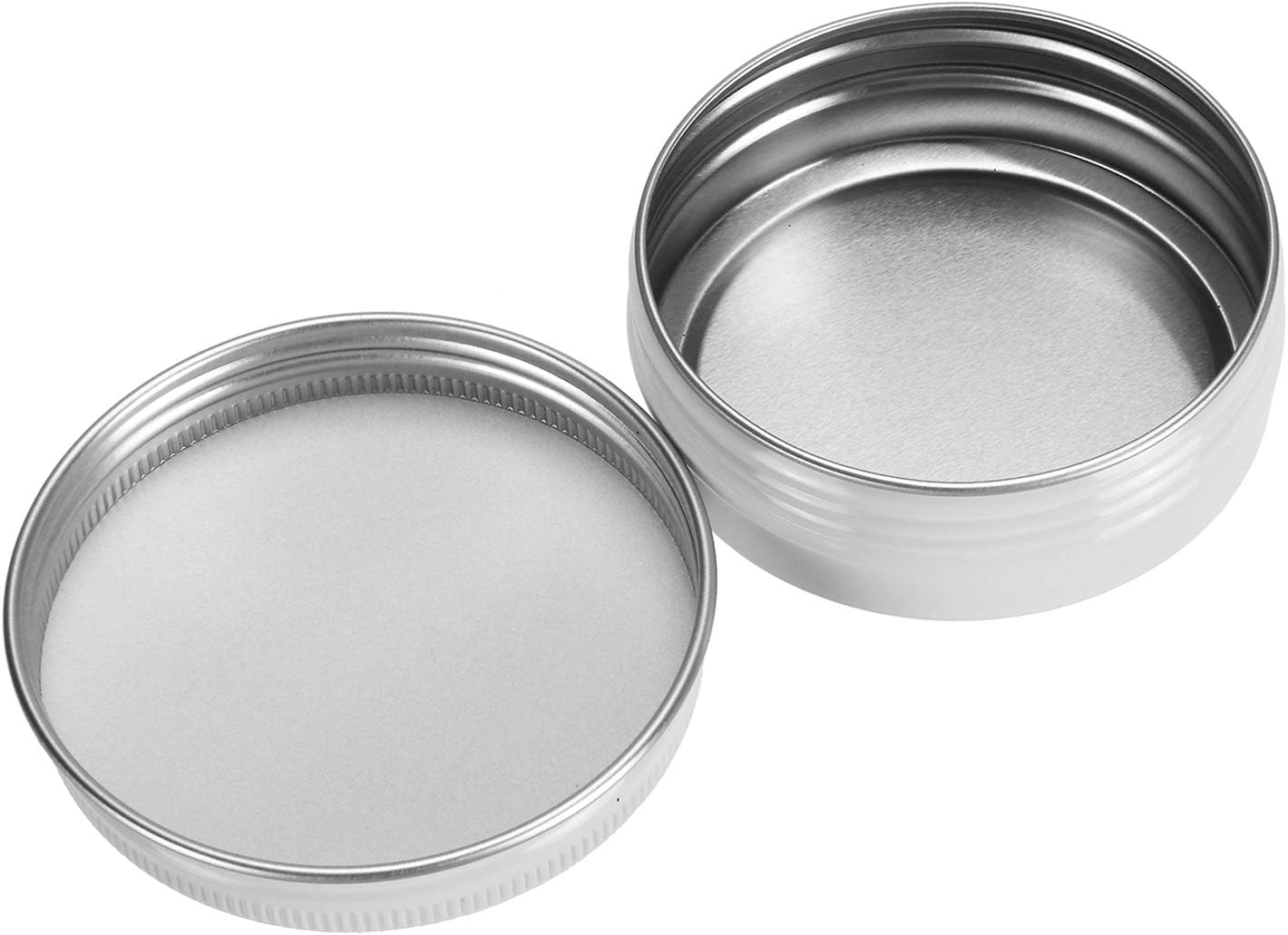 Foraineam 48-Pack 2 oz White Lip Balm Tins with Screw Lid