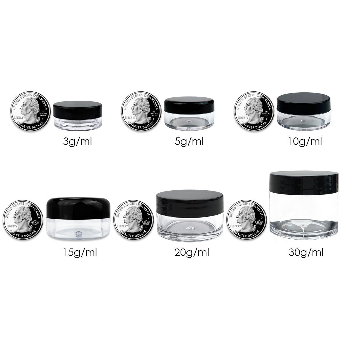 Beauticom 3G Round Jars with Pink Lids - 1000 Pieces BPA Free