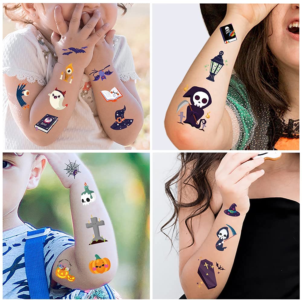 Temporary Tattoos for Kids - 360 Piece Halloween Party Favor