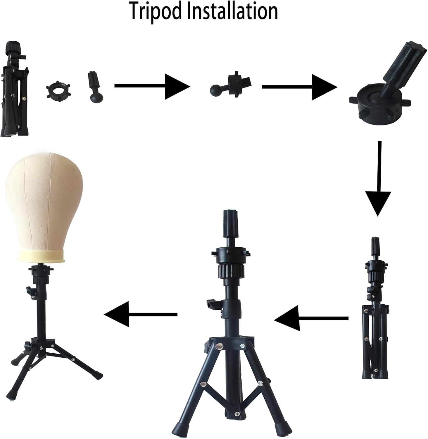 Adjustable Wig Stand with Mannequin Head 23 Inch