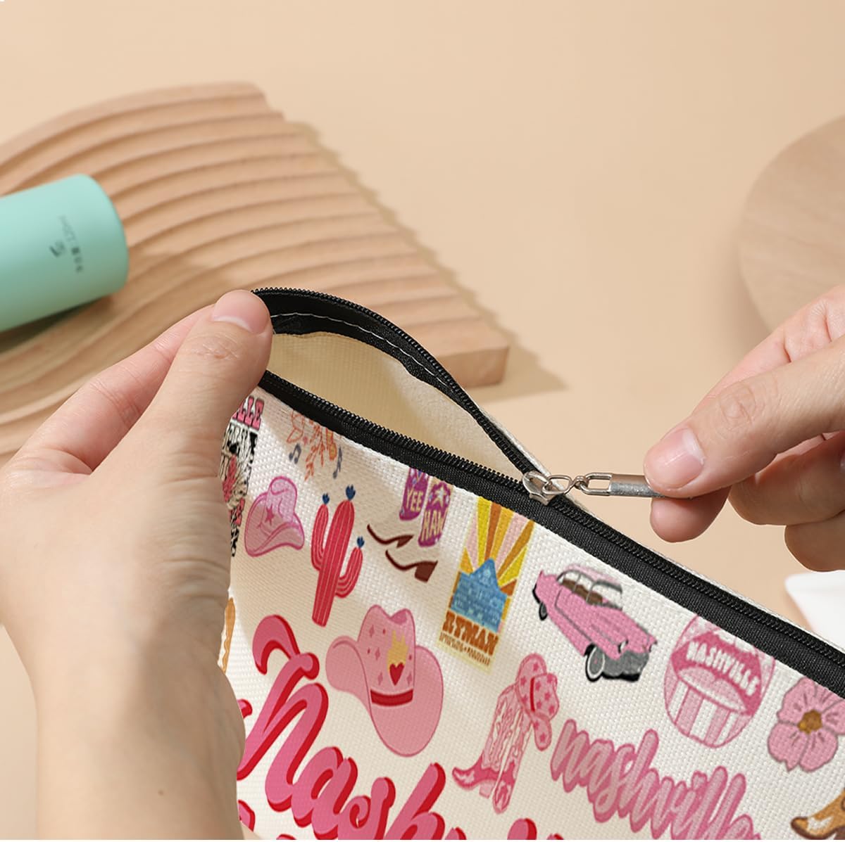 Nashville Themed Cosmetic Bag for Travelers and Friends