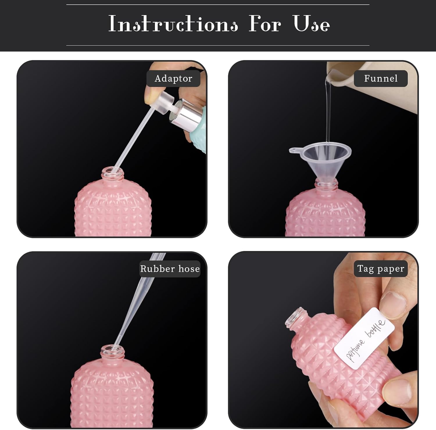 4 Pack Refillable Spray Perfume Bottles 30ML