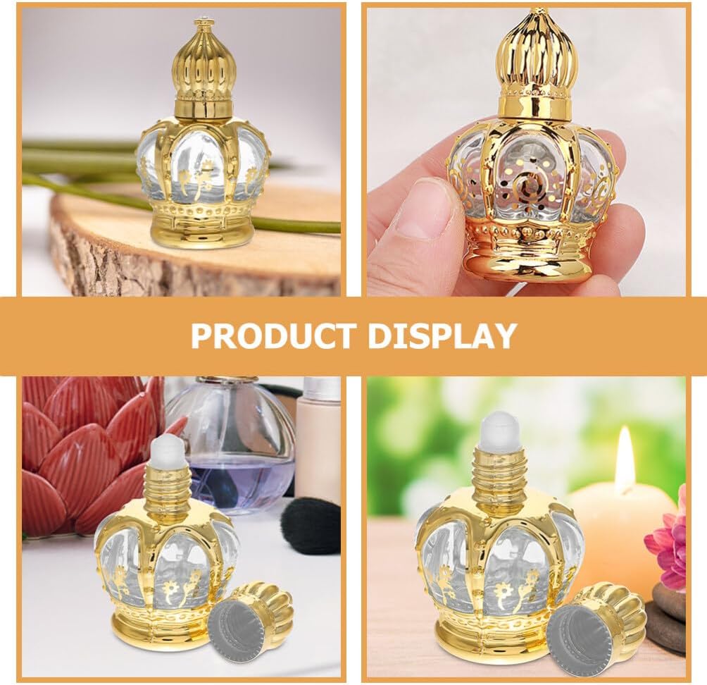 4PCS Small Glass Oil Bottles - Refillable Roller Bottles for Cosmetics and Travel
