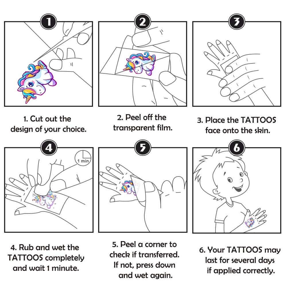 Keikihipa 350 Temporary Tattoos for Kids Set