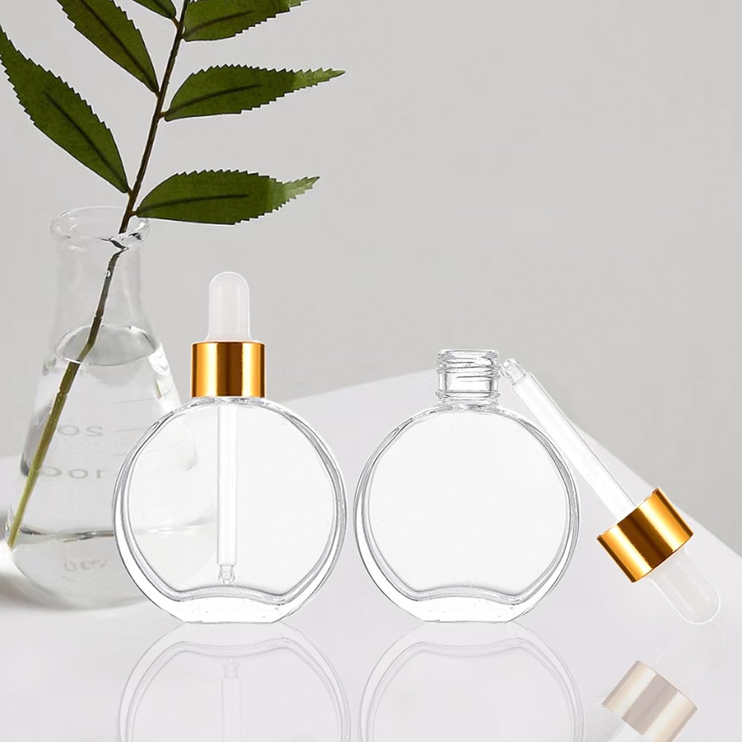 6Pcs 2oz Glass Dropper Bottles for Essential Oils