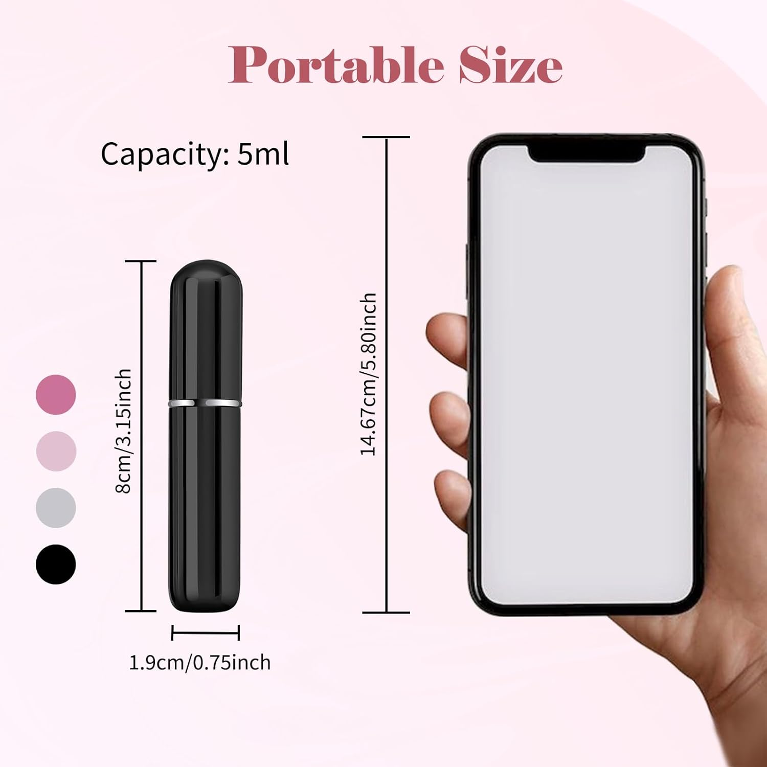 4PCs Mini Perfume Travel Bottles Refillable 5ML Spray Containers for Men Women