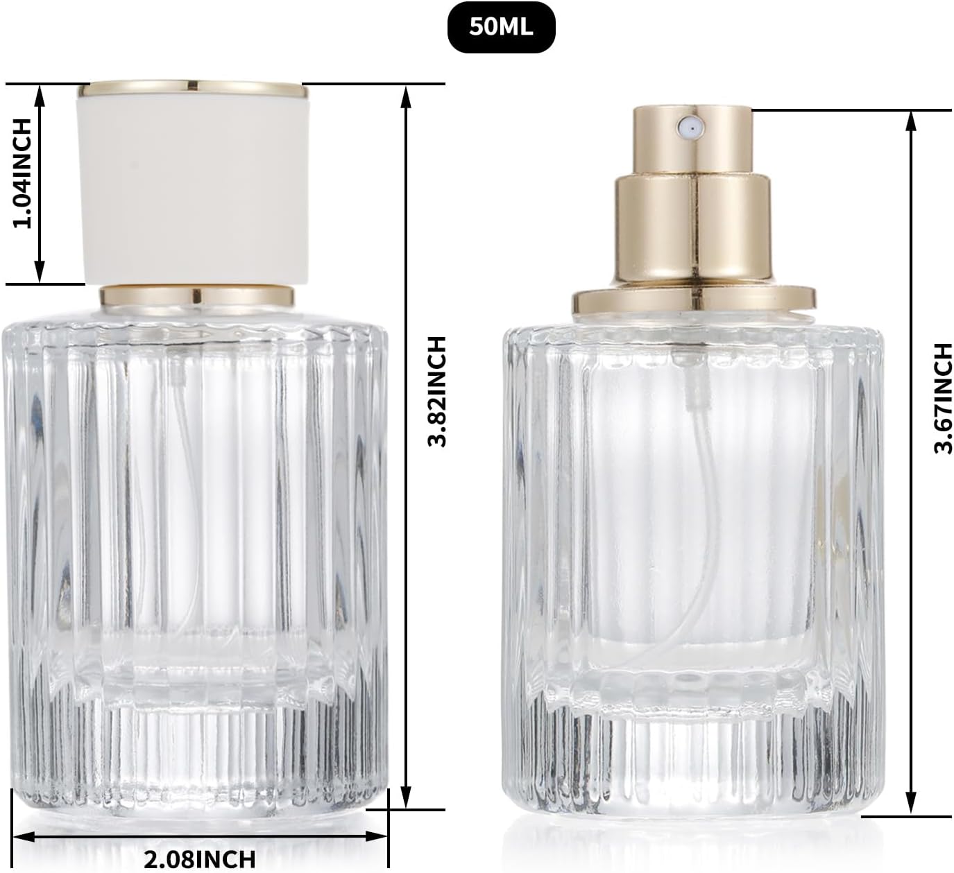 2 Pack 30ml 50ml Empty Perfume Spray Bottles Refillable and Leak Proof