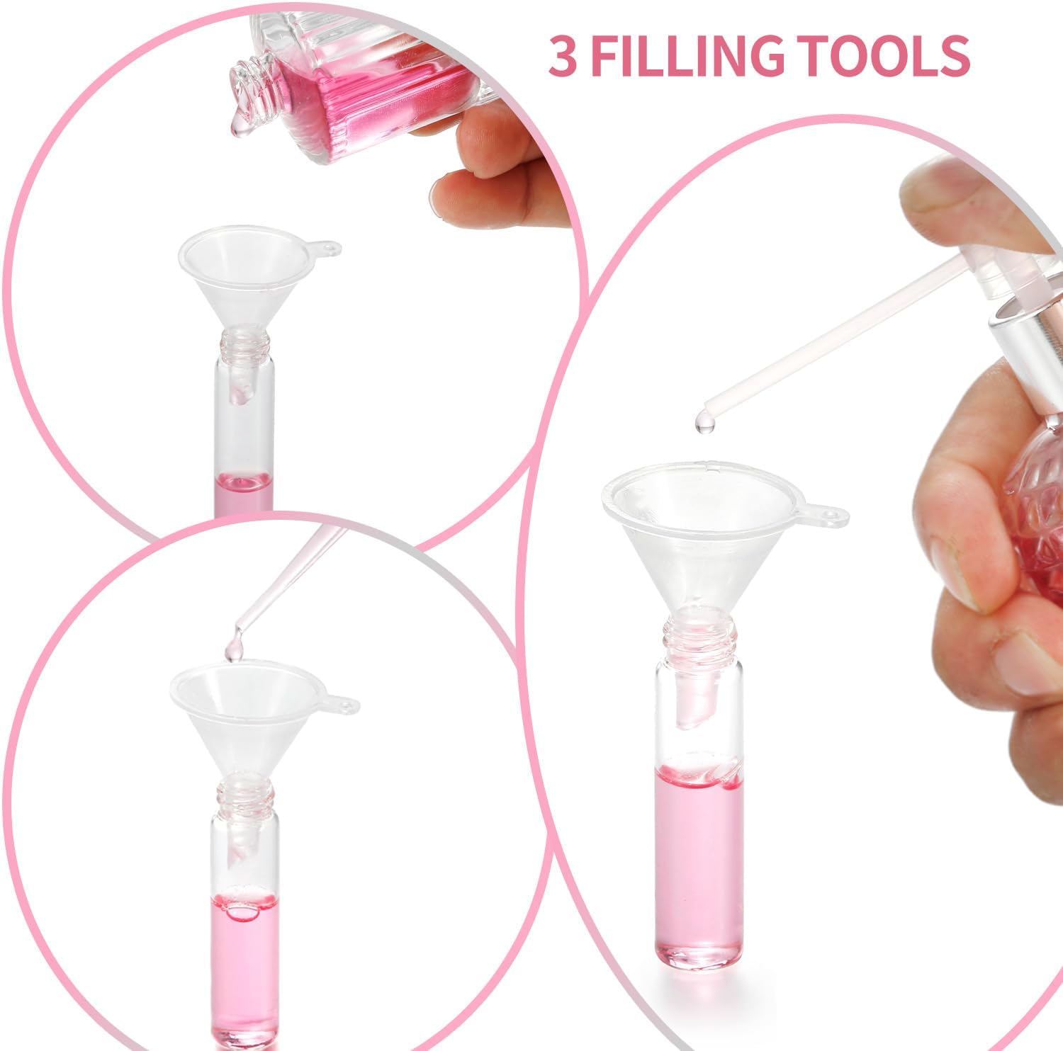 20Pcs 10ml Clear Glass Mist Spray Bottles with Golden Nozzle