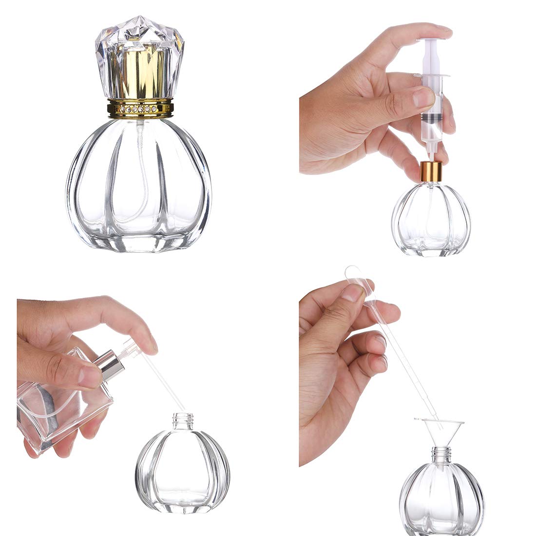 1Pc 50ML Pumpkin Shape Refillable Glass Spray Bottle