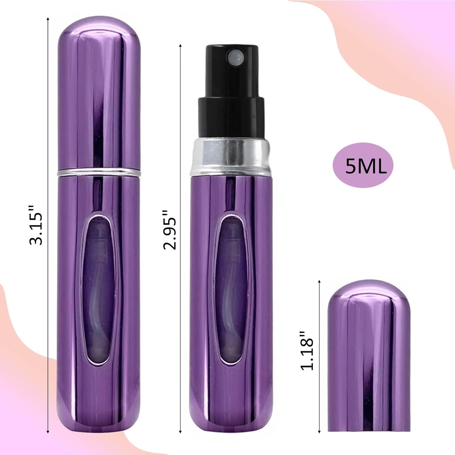 6pcs Mini Perfume Refillable Travel Bottle Atomizer Sprayer for Fragrance