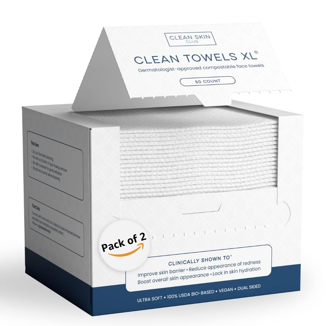 Clean Skin Club XL Face Towels 2 Pack 100 Ct