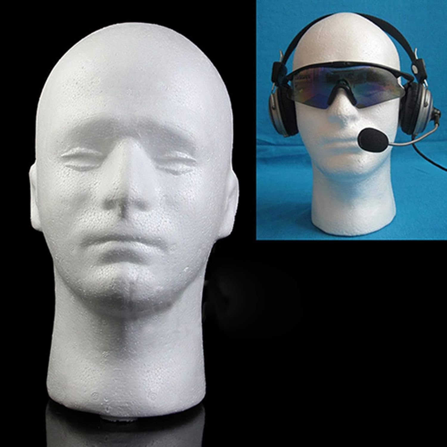 SONGBIRDTH Male Head Model Foam Mannequin Display