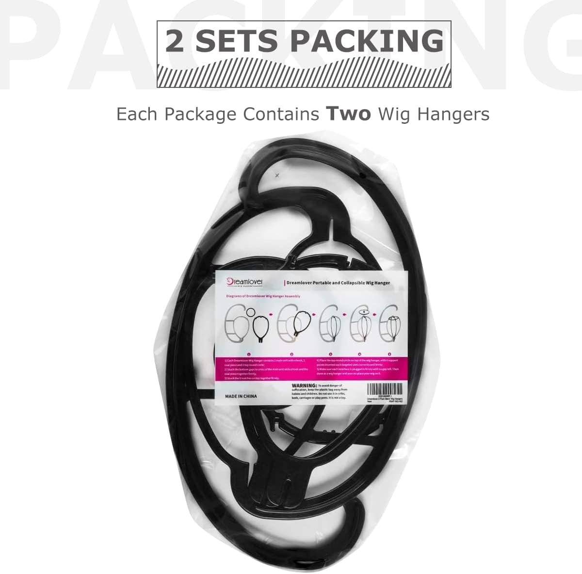 Dreamlover Hanging Wig Stand with 2 Sets