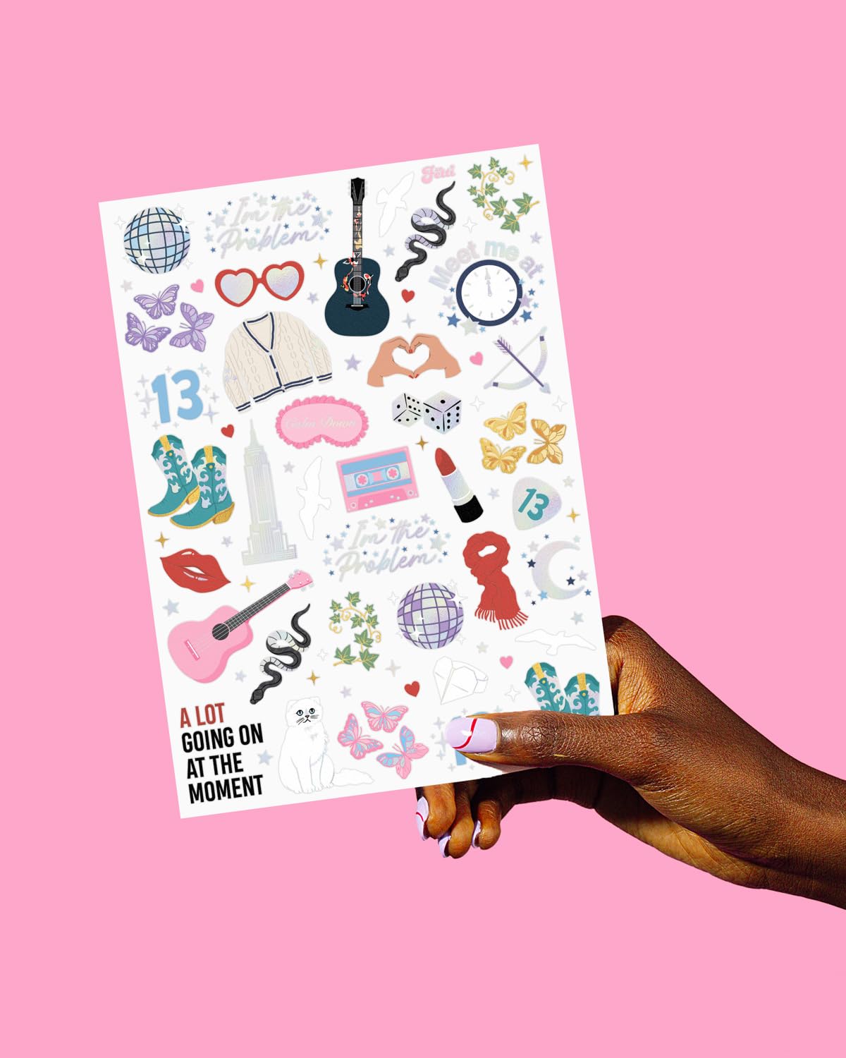 XO Fetti Eras Party Temporary Tattoos 74 Iridescent Styles